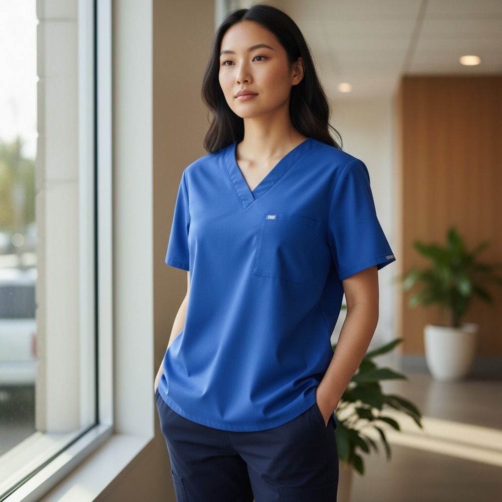 Cherokee Scrub Top XS Royal Blue NEW Unisex Workwear Professionals WW644 V-Neck